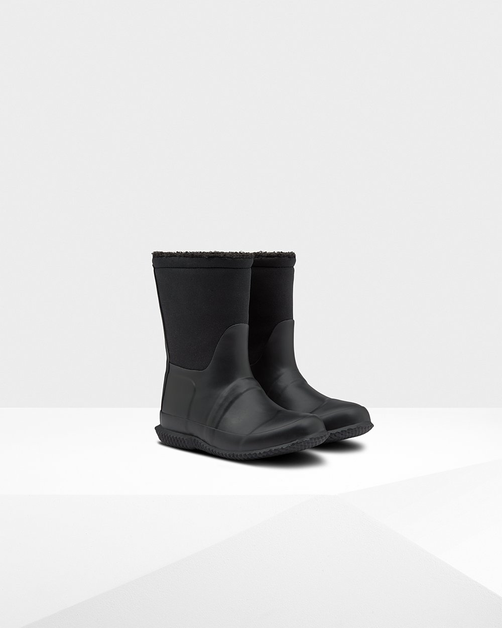 Botas De Nieve Hunter Niños Negras Original Big Insulated Roll Top Sherpa 687349-ICF